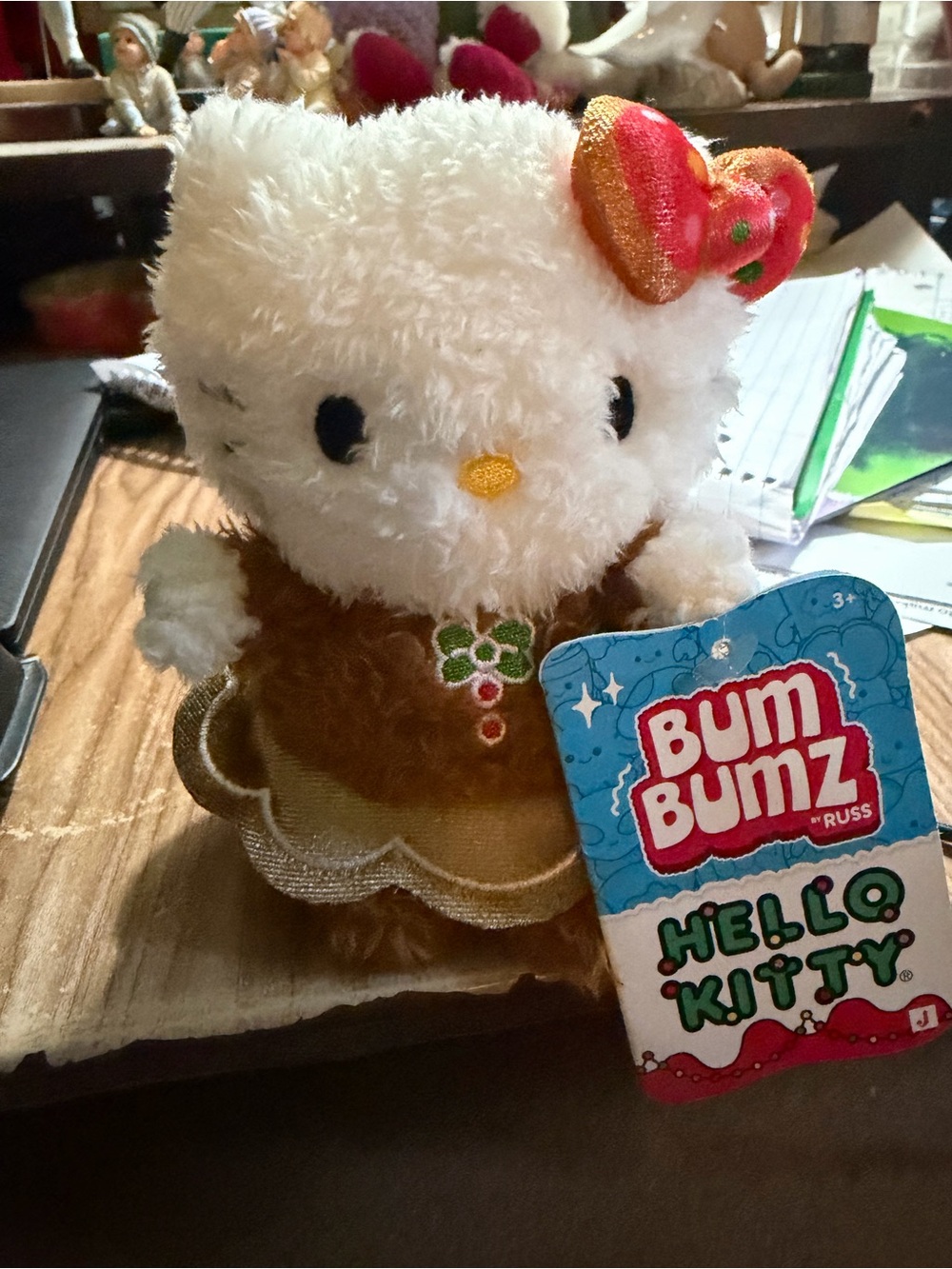 Bum Bumz Hello Kitty Christmas Plush Toy - White and Gold